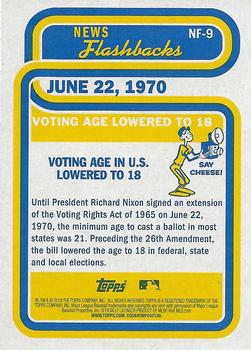 2019 Topps Heritage - News Flashbacks #NF-9 Voting age lowered to 18 Back