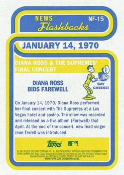 2019 Topps Heritage - News Flashbacks #NF-15 Diana Ross & The Supremes' Final Concert Back