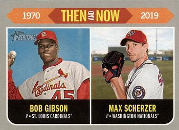 2019 Topps Heritage - Then and Now #TN-1 Bob Gibson / Max Scherzer Front