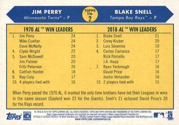 2019 Topps Heritage - Then and Now #TN-2 Jim Perry / Blake Snell Back