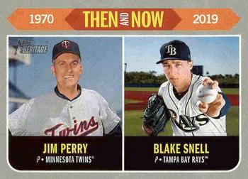 2019 Topps Heritage - Then and Now #TN-2 Jim Perry / Blake Snell Front