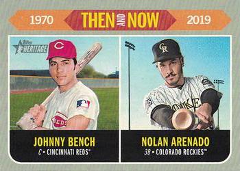 2019 Topps Heritage - Then and Now #TN-6 Johnny Bench / Nolan Arenado Front