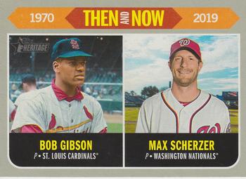 2019 Topps Heritage - Then and Now #TN-13 Bob Gibson / Max Scherzer Front