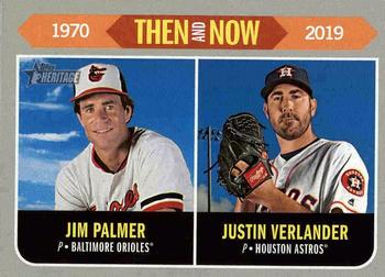 2019 Topps Heritage - Then and Now #TN-15 Jim Palmer / Justin Verlander Front