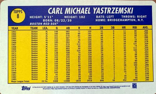 2019 Topps Heritage - 1970 Topps Super Baseball #8 Carl Yastrzemski Back