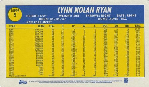 2019 Topps Heritage - 1970 Topps Super Baseball #9 Nolan Ryan Back