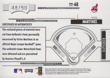 2005 Playoff Absolute Memorabilia - Tools of the Trade Swatch Quad #TT-68 Victor Martinez Back