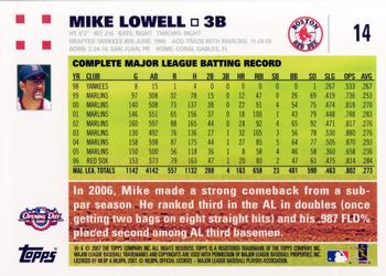 2007 Topps Opening Day #14 Mike Lowell Back