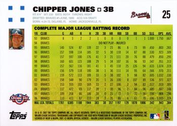 2007 Topps Opening Day #25 Chipper Jones Back