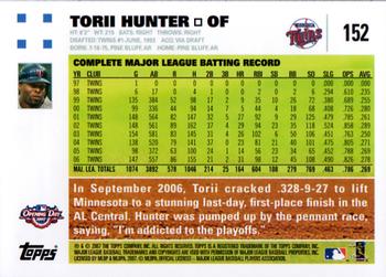 2007 Topps Opening Day #152 Torii Hunter Back