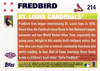 2007 Topps Opening Day #214 Fredbird Back