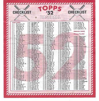 2007 Topps Rookie 1952 Edition #NNO 2007 Toops Rookie 52 Checklist Front