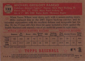 2007 Topps Rookie 1952 Edition #133 Mike Rabelo Back