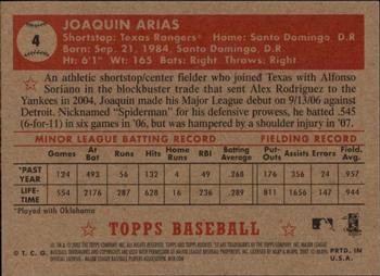 2007 Topps Rookie 1952 Edition #4 Joaquin Arias Back
