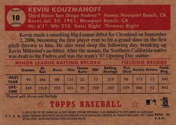 2007 Topps Rookie 1952 Edition #10 Kevin Kouzmanoff Back
