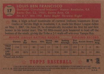 2007 Topps Rookie 1952 Edition #17 Ben Francisco Back