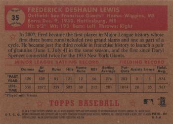 2007 Topps Rookie 1952 Edition #35 Fred Lewis Back