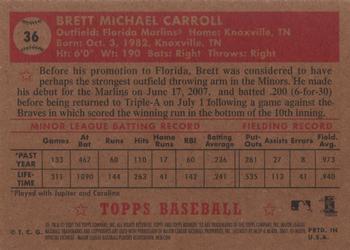 2007 Topps Rookie 1952 Edition #36 Brett Carroll Back