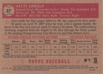 2007 Topps Rookie 1952 Edition #37 Alexi Casilla Back