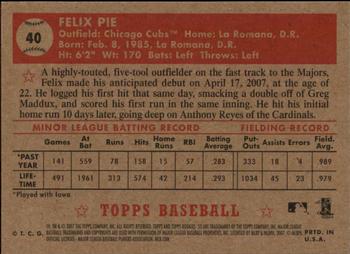 2007 Topps Rookie 1952 Edition #40 Felix Pie Back