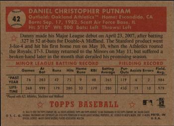 2007 Topps Rookie 1952 Edition #42 Danny Putnam Back