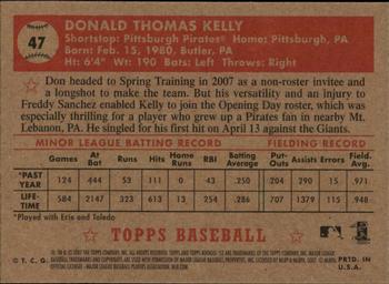 2007 Topps Rookie 1952 Edition #47 Don Kelly Back