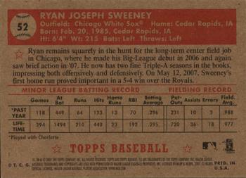 2007 Topps Rookie 1952 Edition #52 Ryan Sweeney Back