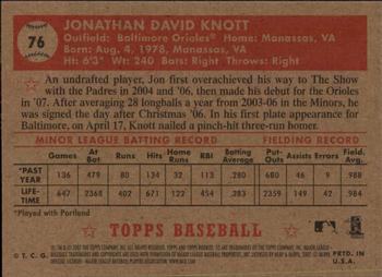 2007 Topps Rookie 1952 Edition #76 Jon Knott Back