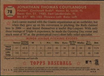 2007 Topps Rookie 1952 Edition #78 Jon Coutlangus Back