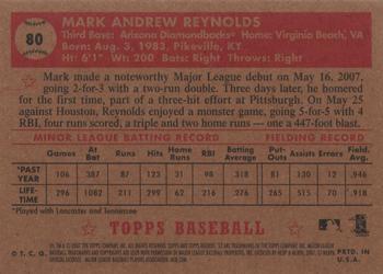 2007 Topps Rookie 1952 Edition #80 Mark Reynolds Back