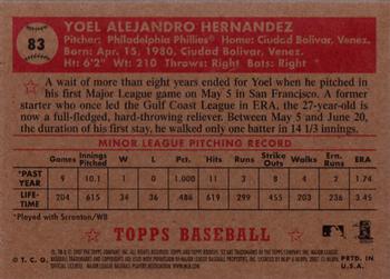 2007 Topps Rookie 1952 Edition #83 Yoel Hernandez Back