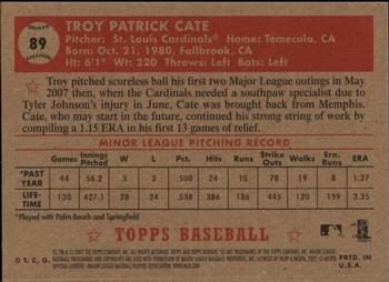 2007 Topps Rookie 1952 Edition #89 Troy Cate Back