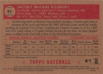 2007 Topps Rookie 1952 Edition #91 Jacoby Ellsbury Back