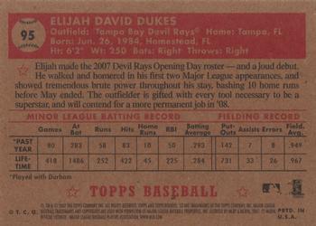 2007 Topps Rookie 1952 Edition #95 Elijah Dukes Back