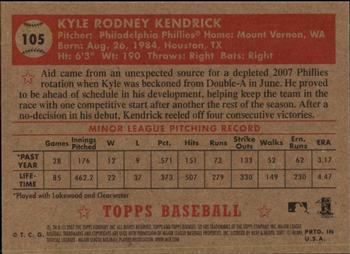 2007 Topps Rookie 1952 Edition #105 Kyle Kendrick Back