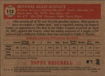 2007 Topps Rookie 1952 Edition #113 Mike Schultz Back