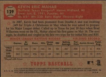 2007 Topps Rookie 1952 Edition #129 Kevin Mahar Back