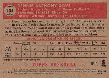 2007 Topps Rookie 1952 Edition #134 Dennis Dove Back