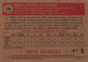 2007 Topps Rookie 1952 Edition #148 Mark McLemore Back