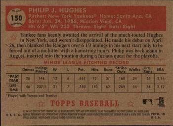 2007 Topps Rookie 1952 Edition #150 Phil Hughes Back
