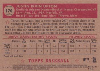 2007 Topps Rookie 1952 Edition #170 Justin Upton Back
