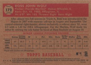 2007 Topps Rookie 1952 Edition #172 Ross Wolf Back