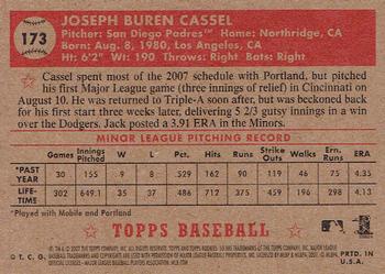 2007 Topps Rookie 1952 Edition #173 Jack Cassel Back