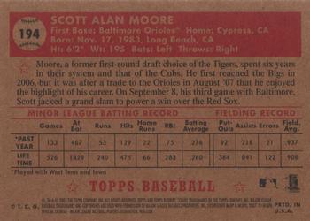 2007 Topps Rookie 1952 Edition #194 Scott Moore Back