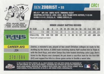 2006 Topps Updates & Highlights - Chrome Rookie Cards #CRC1 Ben Zobrist Back