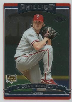 2006 Topps Updates & Highlights - Chrome Rookie Cards #CRC13 Cole Hamels Front