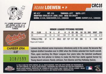 2006 Topps Updates & Highlights - Chrome Rookie Cards #CRC35 Adam Loewen Back