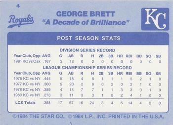 1984 Star George Brett - Separated #4 George Brett Back