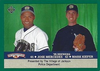 1995 Milwaukee Brewers Police - Village of Jackson #NNO Mark Kiefer / Jose Mercedes Front