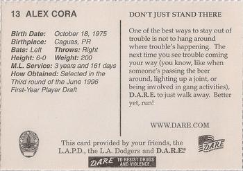 2003 Los Angeles Dodgers Police #NNO Alex Cora Back